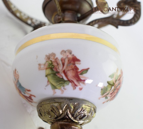 2 ekskluzywne kinkiety z kloszami lampy ścienne pałacowe dekoracyjne antyki