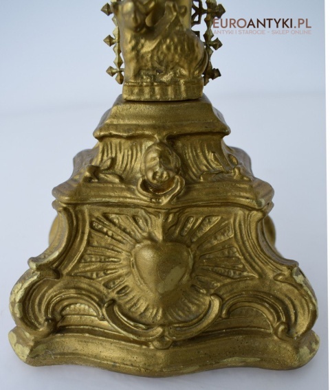 Cylindryczny Jezus Chrystus antyk z francuskiego kościoła INRI zabytkowy krucyfix