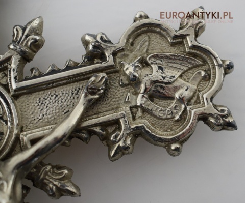 Jezus Chrystus pod szkłem krzyż kościelny na ołtarz do kapicy INRI zabytki katolickie