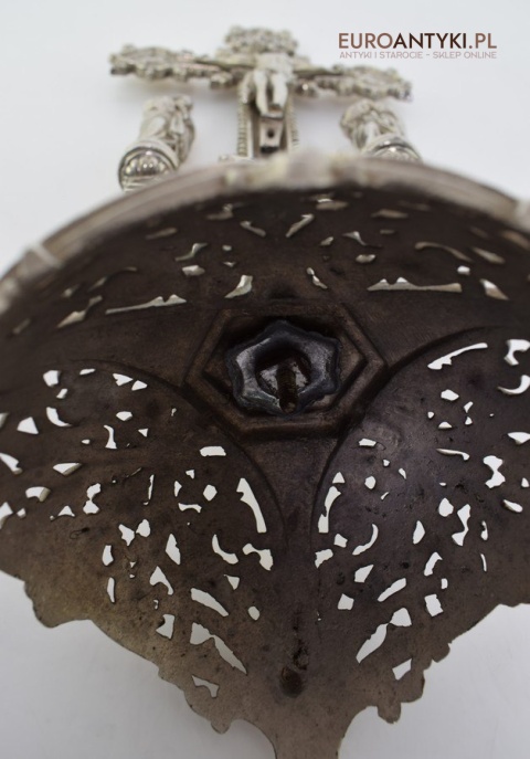 Jezus Chrystus pod szkłem krzyż kościelny na ołtarz do kapicy INRI zabytki katolickie