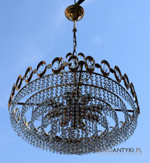 Antyk kryształowy żyrandol do recepcji hotelowej chandelier z kryształów na sufit