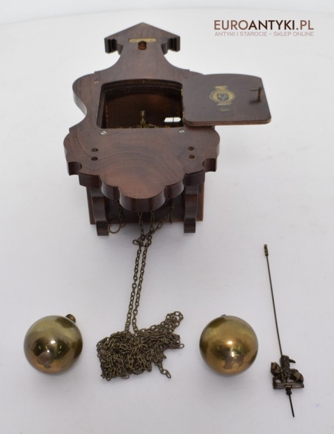 Stary zegar holenderski z atlasem HOLLENDER z szyszkami WUBA J A W