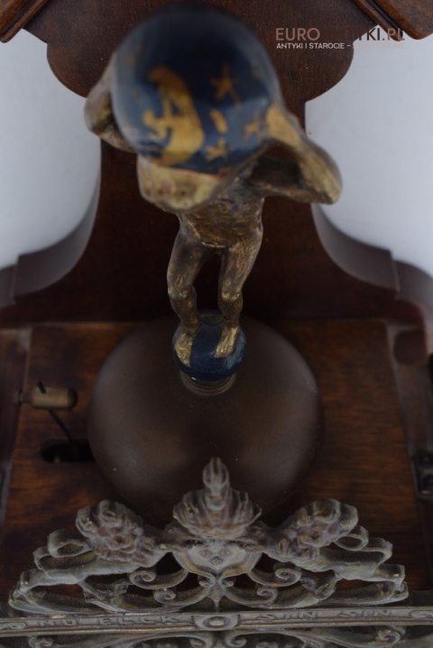 Stary zegar holenderski z atlasem HOLLENDER z szyszkami WUBA J A W