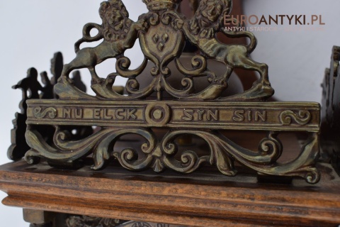 Stary zegar holenderski z atlasem HOLLENDER z szyszkami WUBA J A W