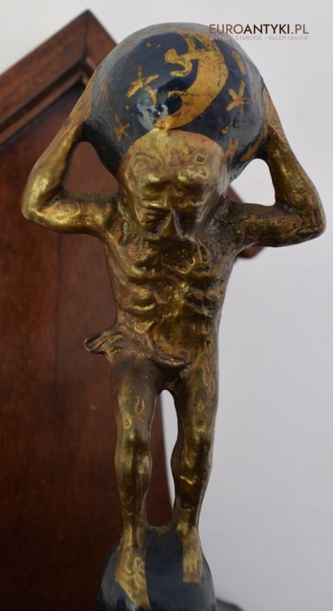 Stary zegar holenderski z atlasem HOLLENDER z szyszkami WUBA J A W