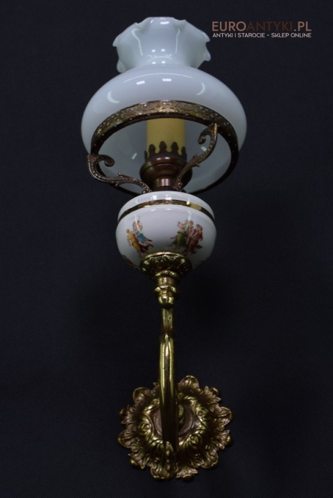 Uroczy kinkiet mosiężny do łazienki ganku lampka ścienna do holu