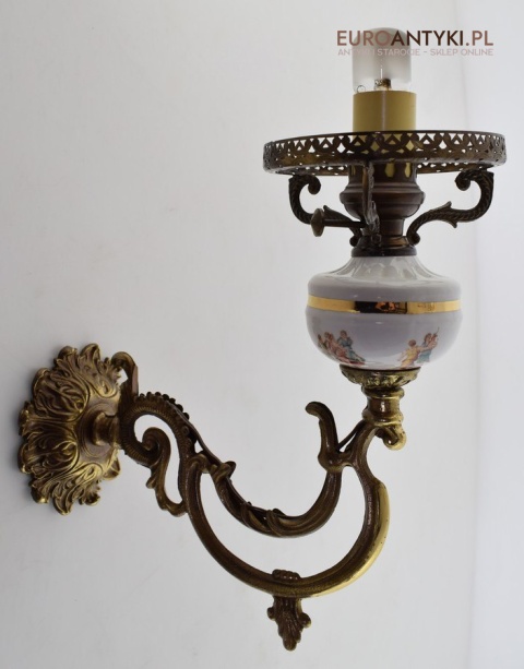 Uroczy kinkiet mosiężny do łazienki ganku lampka ścienna do holu