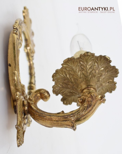 2 zabytkowe kinkiety z lat 1940 mosiężne lampki ścienne z lusterkami antyczne oświetlenie