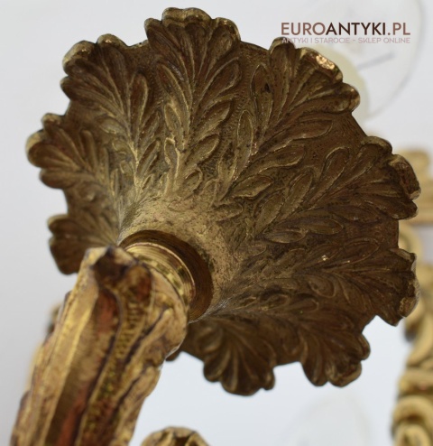 2 zabytkowe kinkiety z lat 1940 mosiężne lampki ścienne z lusterkami antyczne oświetlenie