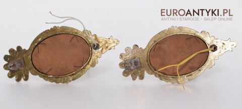 2 zabytkowe kinkiety z lat 1940 mosiężne lampki ścienne z lusterkami antyczne oświetlenie