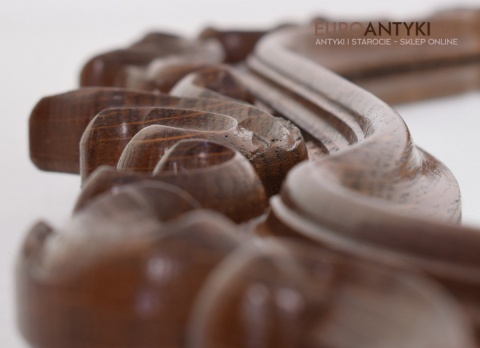 Antyczne lustro dębowe unikatowe lusterko w dębowych ramach antyk ekskluzywny