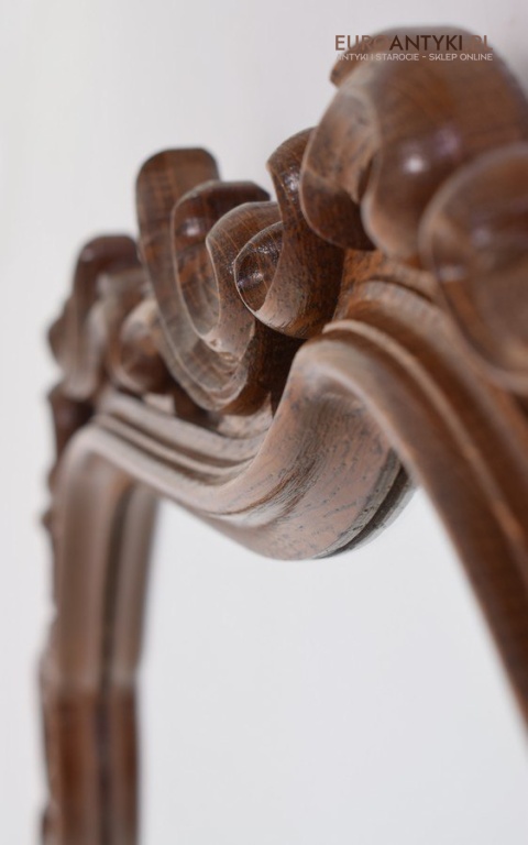 Antyczne lustro dębowe unikatowe lusterko w dębowych ramach antyk ekskluzywny