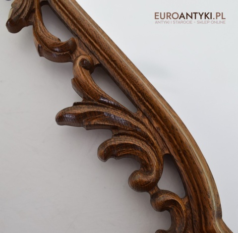 Antyczne lustro dębowe unikatowe lusterko w dębowych ramach antyk ekskluzywny