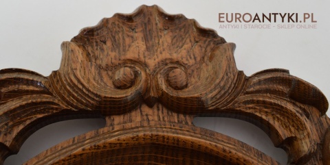 Antyczne lustro dębowe unikatowe lusterko w dębowych ramach antyk ekskluzywny