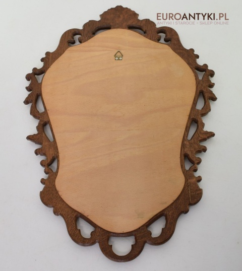 Antyczne lustro dębowe unikatowe lusterko w dębowych ramach antyk ekskluzywny