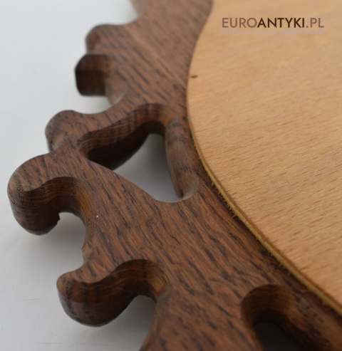 Antyczne lustro dębowe unikatowe lusterko w dębowych ramach antyk ekskluzywny