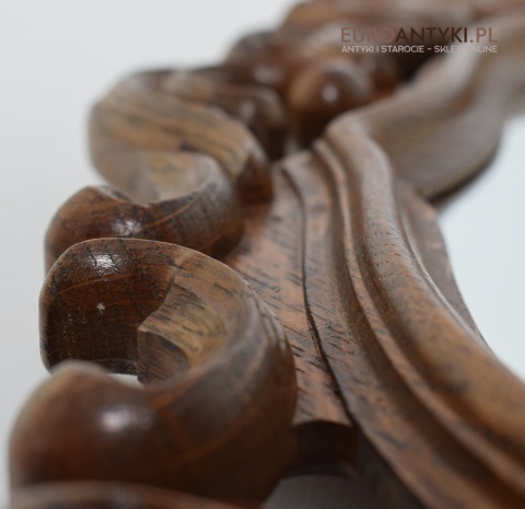 Antyczne lustro dębowe unikatowe lusterko w dębowych ramach antyk ekskluzywny