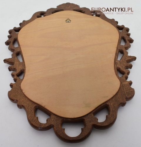 Antyczne lustro dębowe unikatowe lusterko w dębowych ramach antyk ekskluzywny