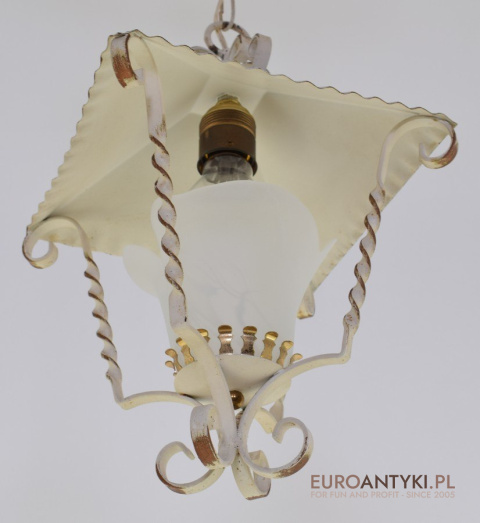 Kuta lampa do ganku sufitowa w kremowym kolorze lampy rustykalne retro vintage