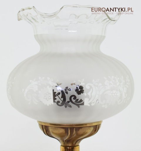 Pałacowa lampka na stolik porcelanowa lampa koncert dworski antyk