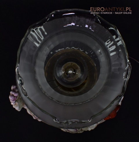 Pałacowa lampka na stolik porcelanowa lampa koncert dworski antyk