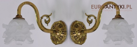 Rasowe kinkiety secesyjne antyki z epoki lampki ścienne muzealne do salonu