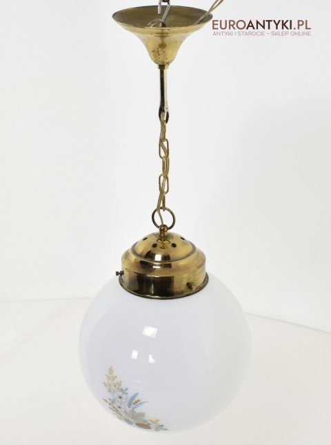 Szklana kula zwis lampa do ganku holu wiatrołapu oświetlenie retro vintage