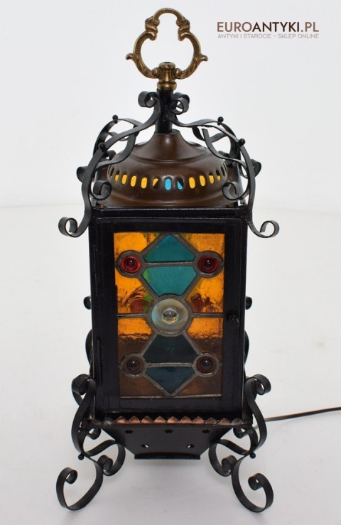 zabytkowa lampa witrażowa