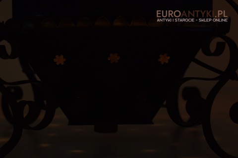 Antyczny lampion z witrażem lampka z lat 1900 muzealny okaz dekoracja vintage do domu