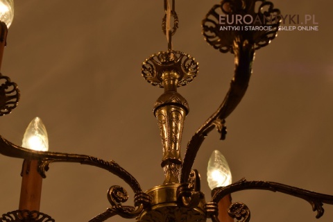 Austriacki żyrandol salonowy mosiężna lampa wisząca do luksusowego pokoju antyk