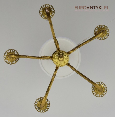 Austriacki żyrandol salonowy mosiężna lampa wisząca do luksusowego pokoju antyk