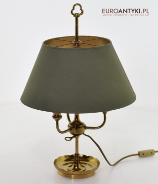 Empire lampka gabinetowa z zielonym abażurem oświetlenie Cesarstwo Francuskie antyki do domu