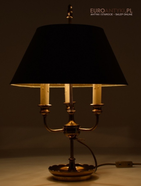 Empire lampka gabinetowa z zielonym abażurem oświetlenie Cesarstwo Francuskie antyki do domu