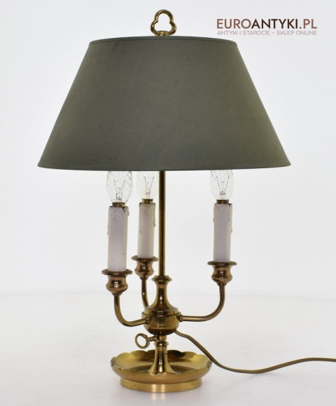 Empire lampka gabinetowa z zielonym abażurem oświetlenie Cesarstwo Francuskie antyki do domu