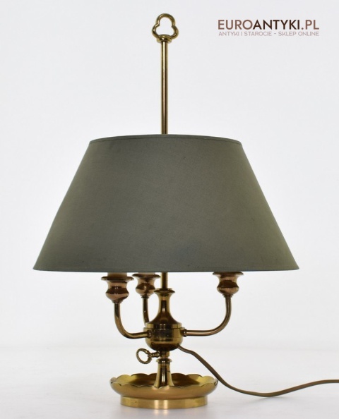 Empire lampka gabinetowa z zielonym abażurem oświetlenie Cesarstwo Francuskie antyki do domu