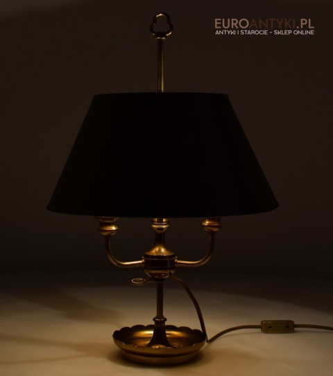 Empire lampka gabinetowa z zielonym abażurem oświetlenie Cesarstwo Francuskie antyki do domu