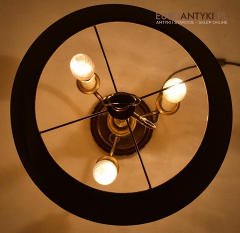 Empire lampka gabinetowa z zielonym abażurem oświetlenie Cesarstwo Francuskie antyki do domu