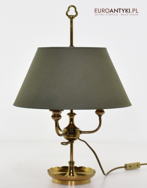 Empire lampka gabinetowa z zielonym abażurem oświetlenie Cesarstwo Francuskie antyki do domu