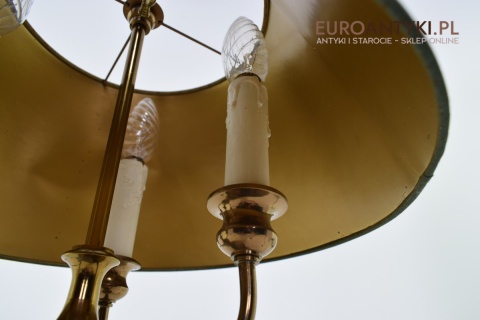 Empire lampka gabinetowa z zielonym abażurem oświetlenie Cesarstwo Francuskie antyki do domu