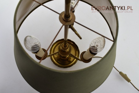 Empire lampka gabinetowa z zielonym abażurem oświetlenie Cesarstwo Francuskie antyki do domu