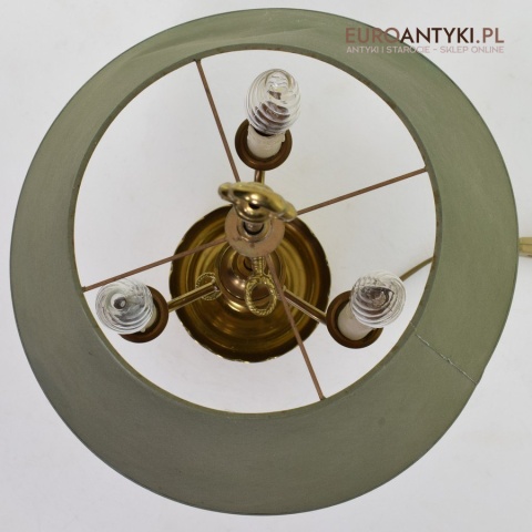 Empire lampka gabinetowa z zielonym abażurem oświetlenie Cesarstwo Francuskie antyki do domu