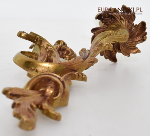 Pozłacane kinkiety barokowe rokokowe antyki ekskluzywne oświetlenie pałacowe
