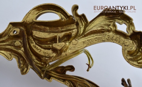 Pozłacane kinkiety barokowe rokokowe antyki ekskluzywne oświetlenie pałacowe