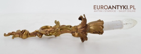 Pozłacane kinkiety barokowe rokokowe antyki ekskluzywne oświetlenie pałacowe