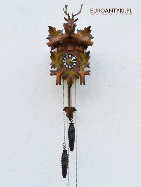 Zegar z Kukułką szwarcwald Engstler Wagowy 8-dniowy MADE IN WEST GERMANY - HUBERT HERR - TRIBERG