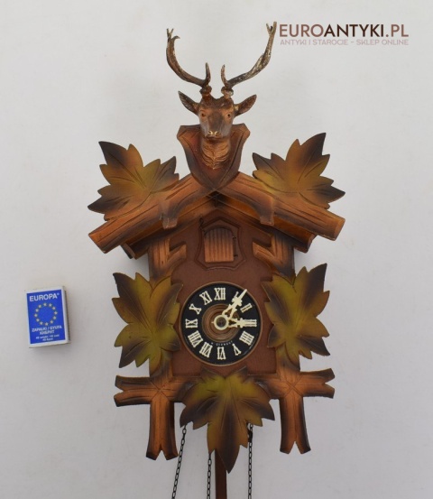 Zegar z Kukułką szwarcwald Engstler Wagowy 8-dniowy MADE IN WEST GERMANY - HUBERT HERR - TRIBERG