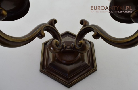 XL Duże kinkiety do dworku, gabinetu. Lampy ścienne z różowymi kloszami, oświetlenie Chesterfield.