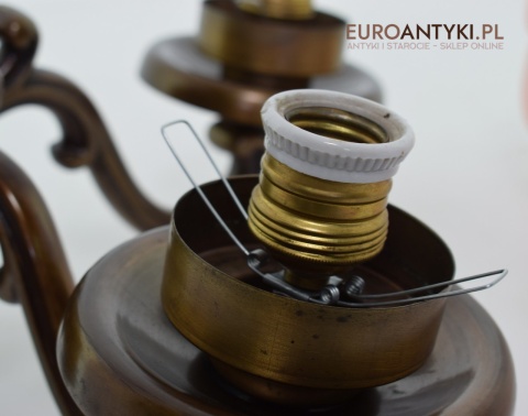 XL Duże kinkiety do dworku, gabinetu. Lampy ścienne z różowymi kloszami, oświetlenie Chesterfield.