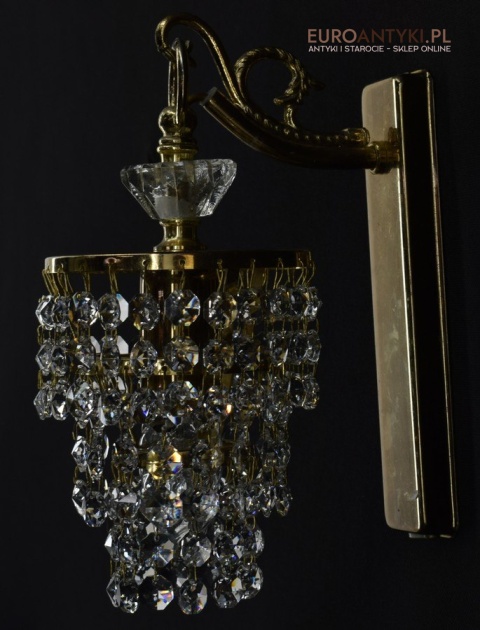 Antyk retro kinkiet kryształowy lampa ścienna z kryształami oświetlenie zabytkowe