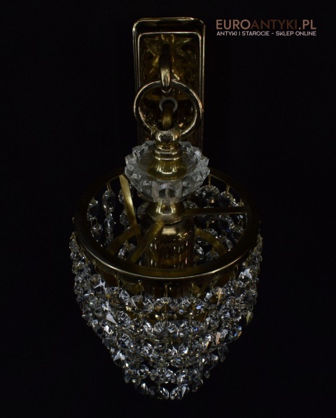 Antyk retro kinkiet kryształowy lampa ścienna z kryształami oświetlenie zabytkowe